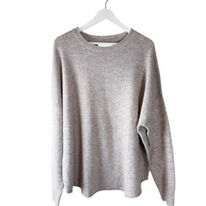 The Normal Brand Marianna Crewneck Sweater in Oat Crew Neck Oversized Womens XL